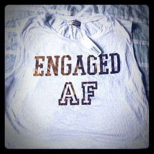 Rose Gold Engaged AF tank top